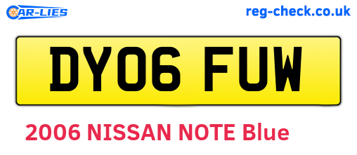 DY06FUW are the vehicle registration plates.