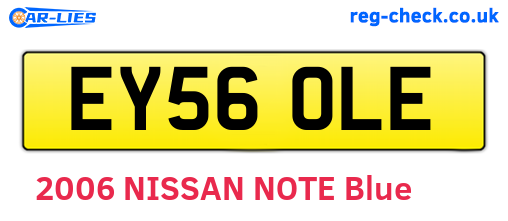 EY56OLE are the vehicle registration plates.