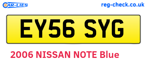 EY56SYG are the vehicle registration plates.