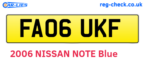 FA06UKF are the vehicle registration plates.