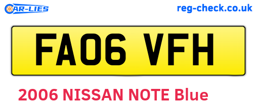 FA06VFH are the vehicle registration plates.