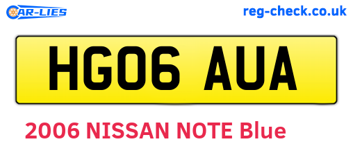 HG06AUA are the vehicle registration plates.