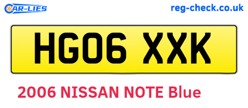 HG06XXK are the vehicle registration plates.