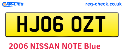 HJ06OZT are the vehicle registration plates.