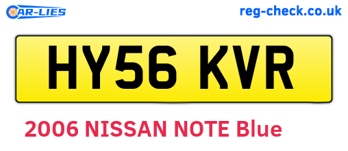 HY56KVR are the vehicle registration plates.