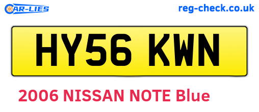 HY56KWN are the vehicle registration plates.