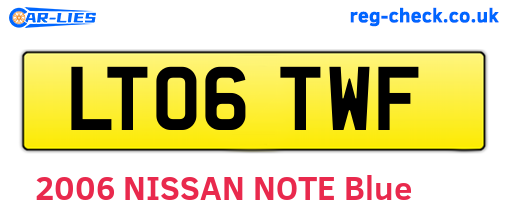 LT06TWF are the vehicle registration plates.