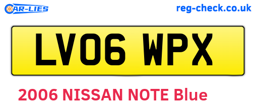 LV06WPX are the vehicle registration plates.