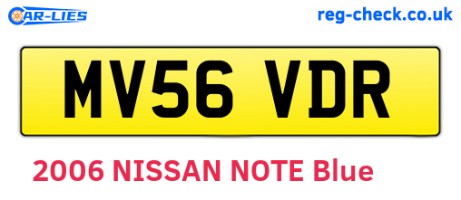 MV56VDR are the vehicle registration plates.