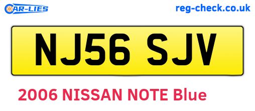 NJ56SJV are the vehicle registration plates.