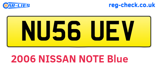 NU56UEV are the vehicle registration plates.