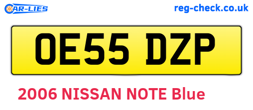 OE55DZP are the vehicle registration plates.