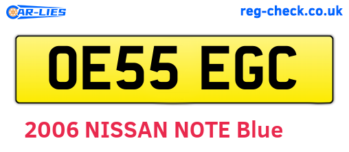 OE55EGC are the vehicle registration plates.