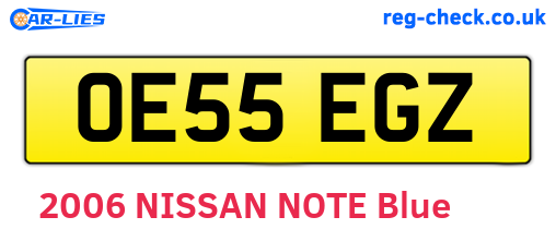 OE55EGZ are the vehicle registration plates.
