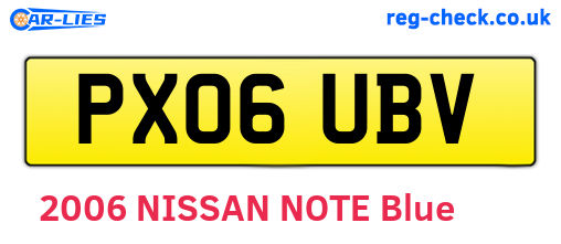PX06UBV are the vehicle registration plates.