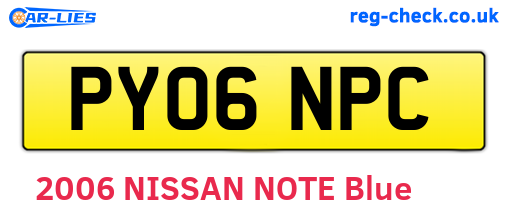 PY06NPC are the vehicle registration plates.
