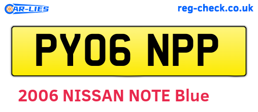 PY06NPP are the vehicle registration plates.