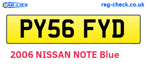 PY56FYD are the vehicle registration plates.