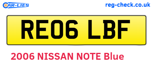 RE06LBF are the vehicle registration plates.