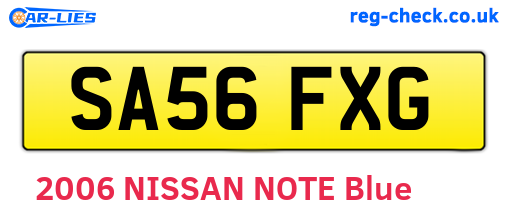 SA56FXG are the vehicle registration plates.