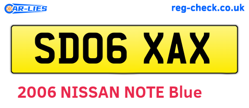 SD06XAX are the vehicle registration plates.