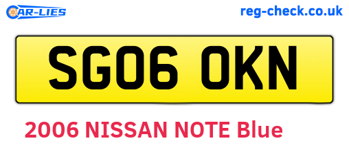 SG06OKN are the vehicle registration plates.