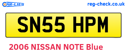 SN55HPM are the vehicle registration plates.