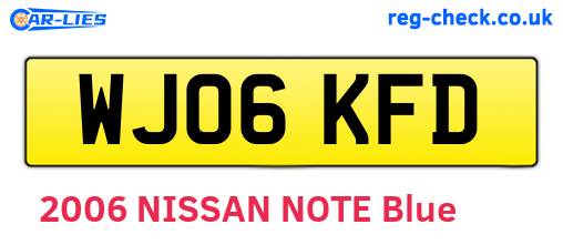 WJ06KFD are the vehicle registration plates.