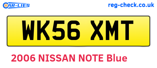 WK56XMT are the vehicle registration plates.