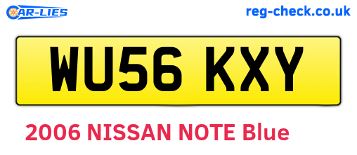 WU56KXY are the vehicle registration plates.