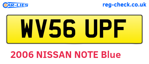 WV56UPF are the vehicle registration plates.