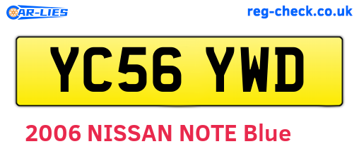 YC56YWD are the vehicle registration plates.