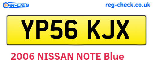 YP56KJX are the vehicle registration plates.