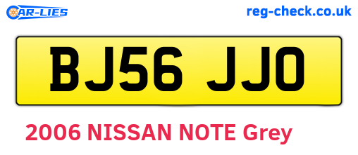 BJ56JJO are the vehicle registration plates.