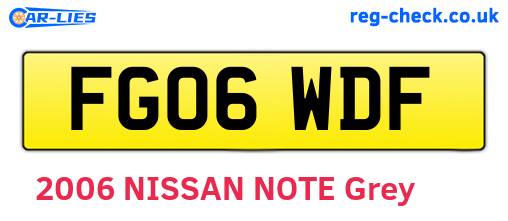FG06WDF are the vehicle registration plates.