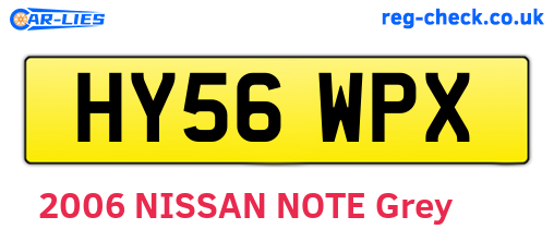 HY56WPX are the vehicle registration plates.