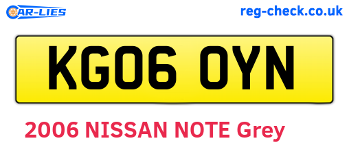 KG06OYN are the vehicle registration plates.
