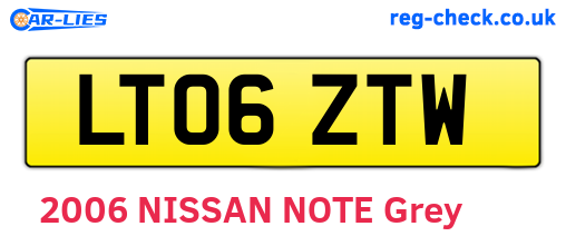 LT06ZTW are the vehicle registration plates.