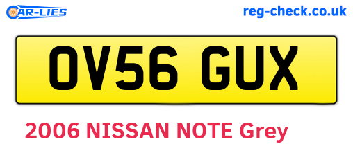 OV56GUX are the vehicle registration plates.