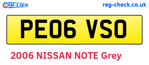 PE06VSO are the vehicle registration plates.