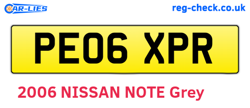 PE06XPR are the vehicle registration plates.