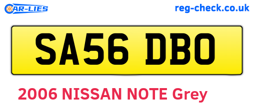 SA56DBO are the vehicle registration plates.