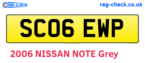 SC06EWP are the vehicle registration plates.