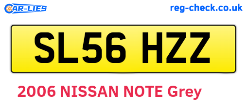 SL56HZZ are the vehicle registration plates.