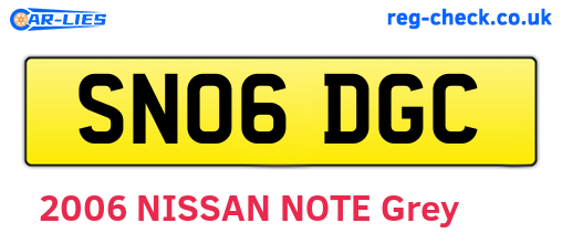 SN06DGC are the vehicle registration plates.