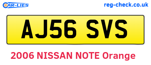 AJ56SVS are the vehicle registration plates.