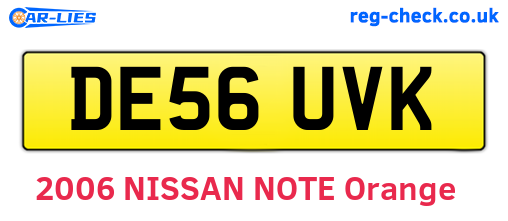 DE56UVK are the vehicle registration plates.
