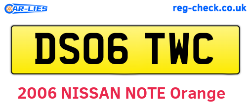 DS06TWC are the vehicle registration plates.