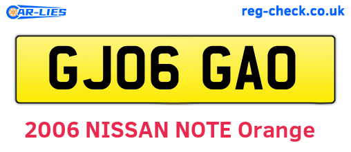 GJ06GAO are the vehicle registration plates.