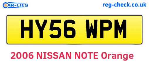 HY56WPM are the vehicle registration plates.